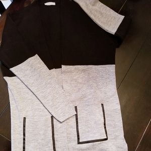 Black and Grey Colorblock duster